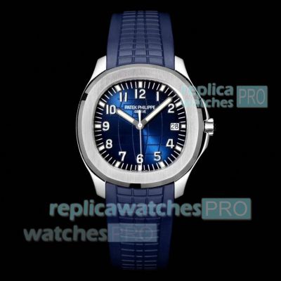 Super Copy PPF Patek Philippe Aquanaut 5168G Blue Cal.324 Rubber Strap Watch 